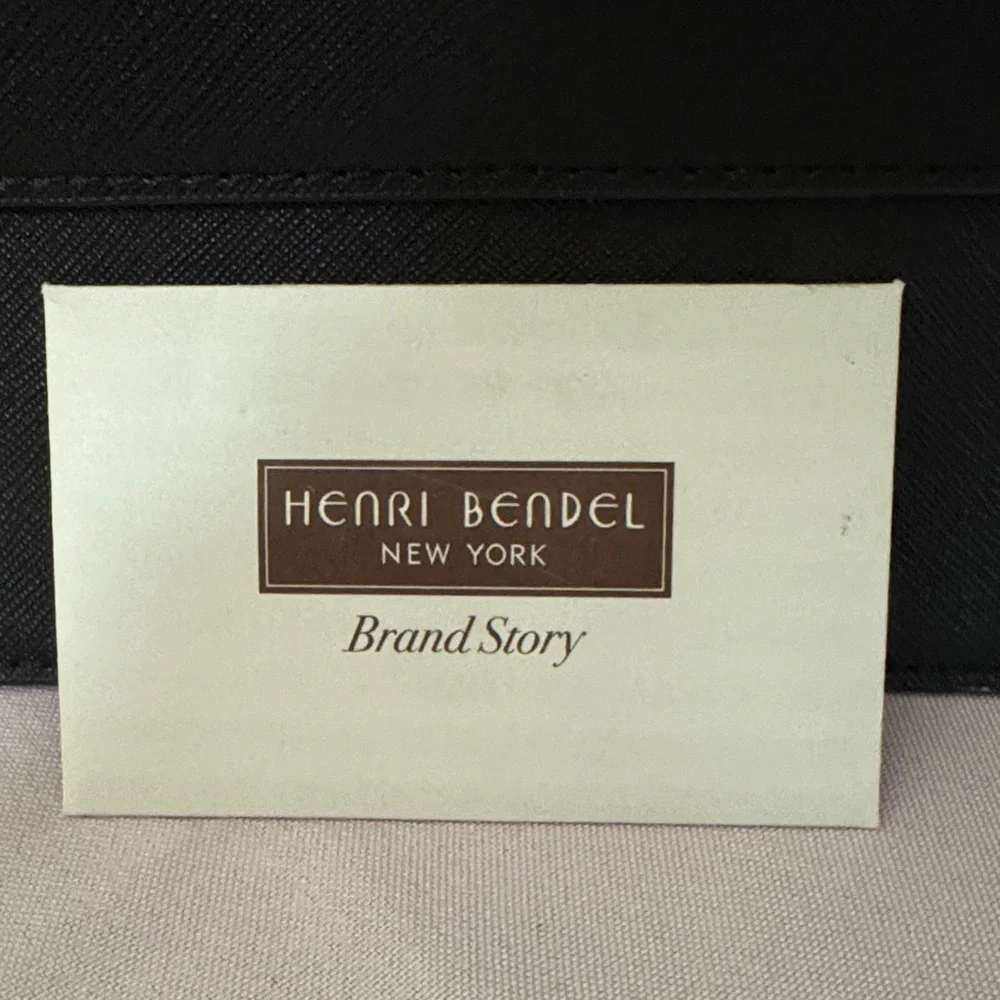 Henri Bendel Black Leather Shoulder Bag with Gold Accents - Picture 2 of 15